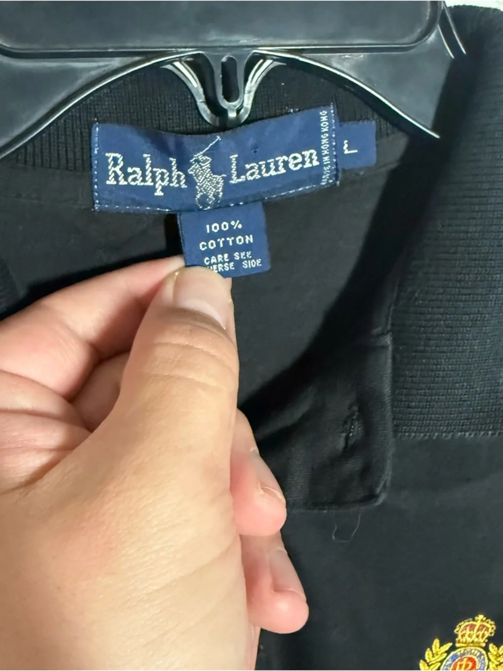 Men’s L Black Ralph Lauren Retro Preppy Lightweight Business Casual Polo Shirt